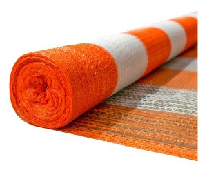 Tela sinalização Listrada De Obras Laranja/branco 1,20x50m